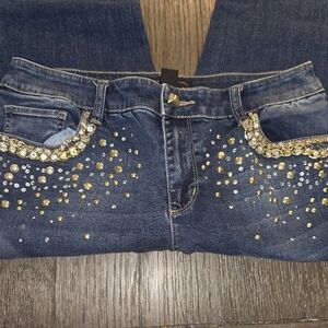 Chico's Sz. 2 Black Label Jeans With Lots Of Bling